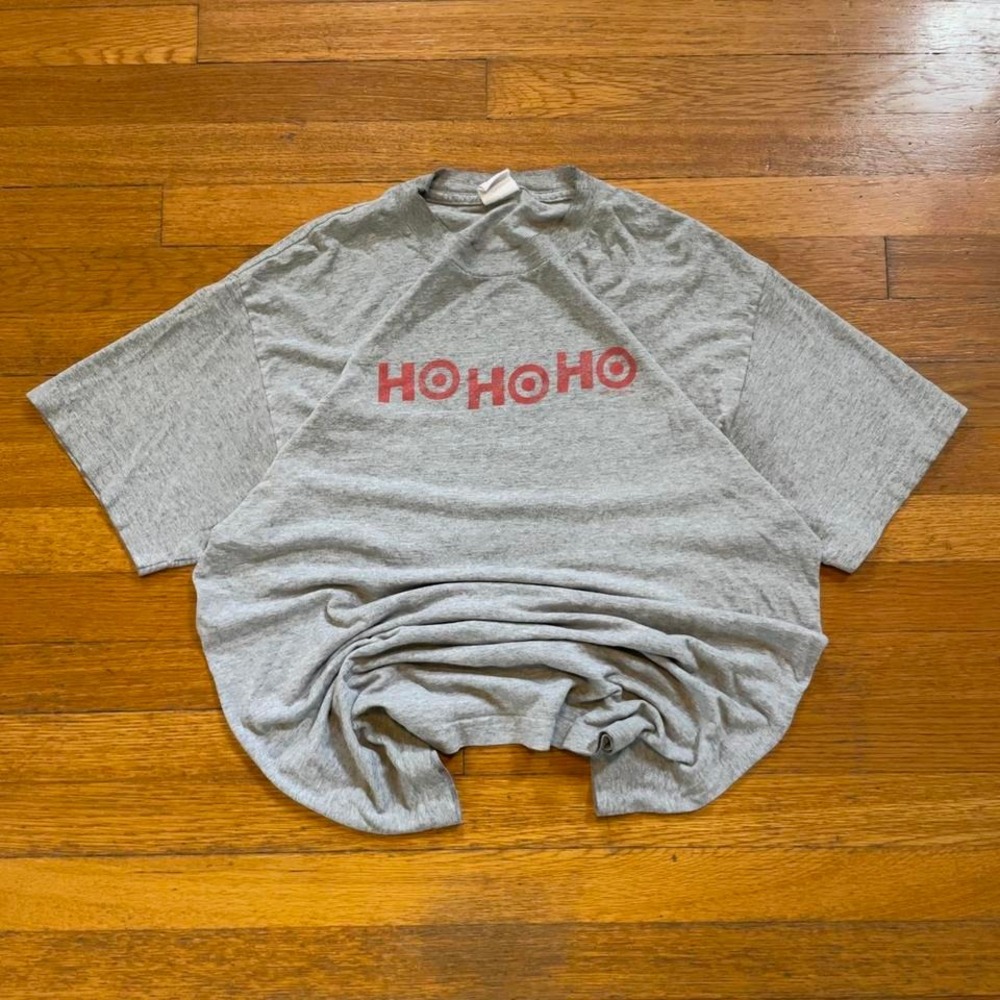 VTG 2000 Target Branded Ho‎ Ho Ho employee issued Christmas tshirt L-XL gray red